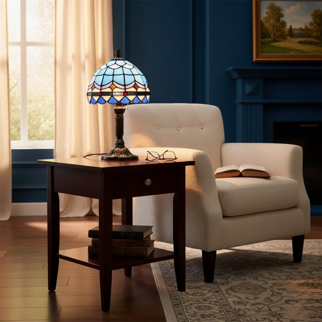 Złota lampa LED barokowa retro