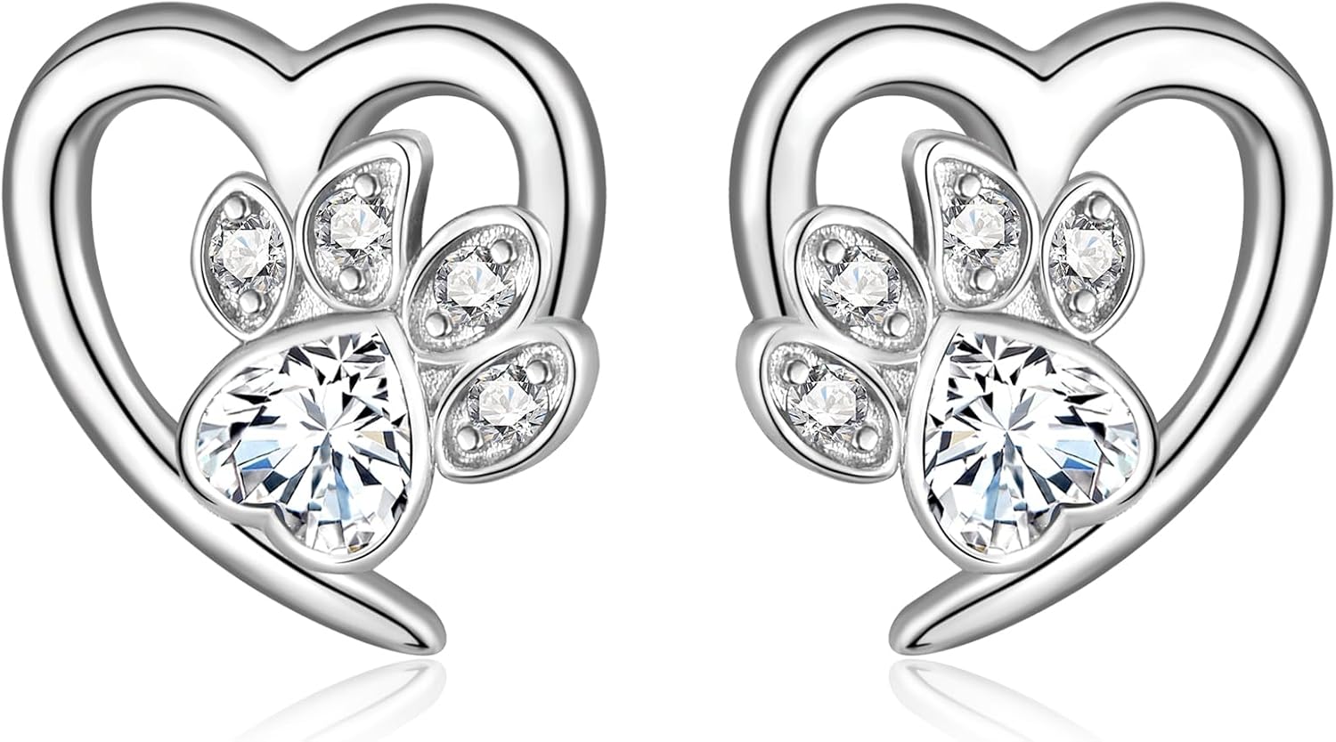 Kolczyki z odciskami łapek i sercem – Biżuteria dla miłośników zwierząt