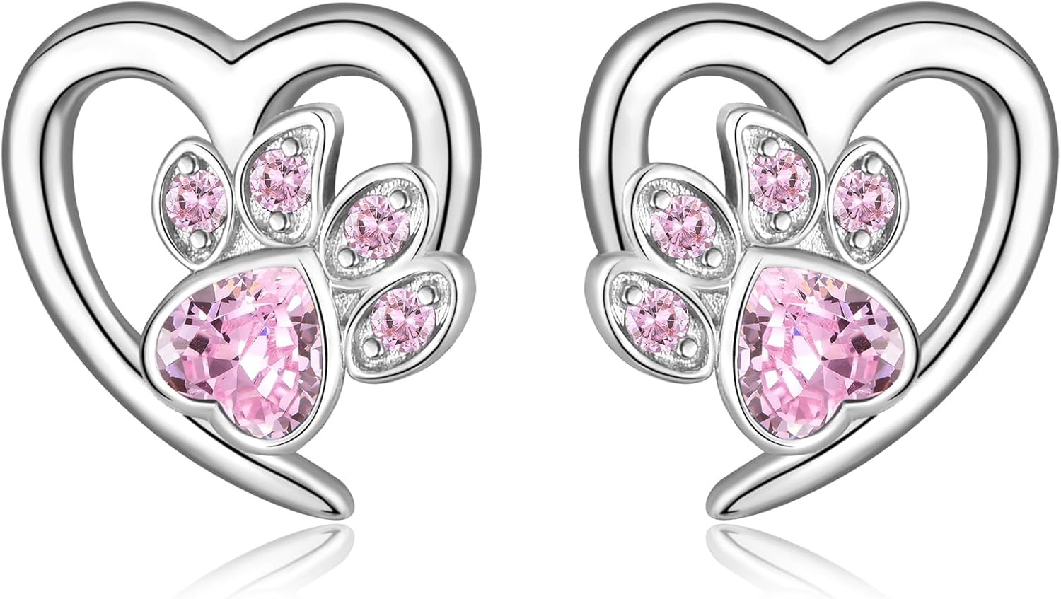 Kolczyki z odciskami łapek i sercem – Biżuteria dla miłośników zwierząt